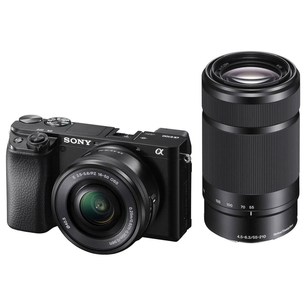 Kit cameră foto Sony α6100 cu lentile 16-50 mm și 55-210 mm, negru