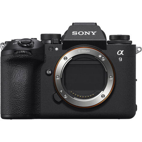 Alpha A9 III mirrorless camera body, black, front with lens mount and markings