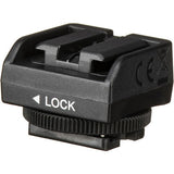 Black adaptor with LOCK indicator and textured locking collar