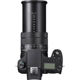 RX10 IV camera with long telephoto-style lens, side/back controls visible