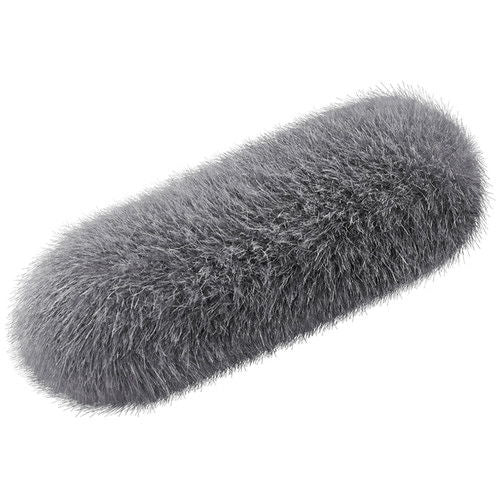Gray furry windscreen for digital noise-cancelling microphone