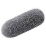 Gray furry windscreen for digital noise-cancelling microphone