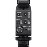 Digital mic control panel with knobs and buttons on black body