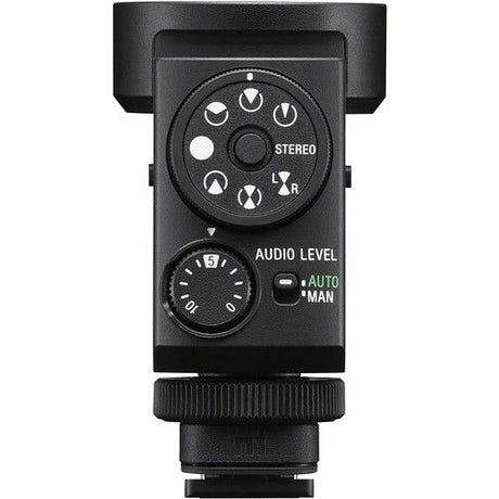 Microfon Sony cu butoane Stereo/L&R și Audio Level Auto/Man