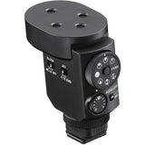 Shotgun microphone body with filter switch and mode dials for stereo and levels