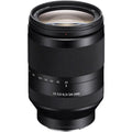 Black Sony E-mount 24-240mm zoom lens with front glass and zoom barrel markings