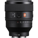 Sony FE 50mm F1.2 GM lens side view, E-mount, orange G logo and aperture ring