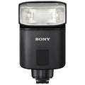 External flash unit with wide rectangular head and dark body