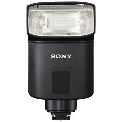 External flash unit with wide rectangular head and dark body
