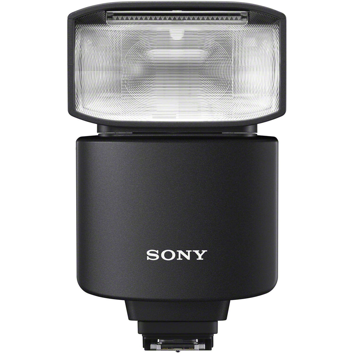 Wireless flash unit with wide front reflector and black housing