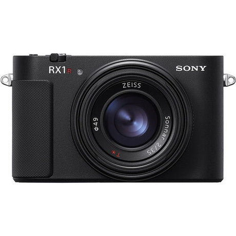 RX1R III compact camera front view, large Zeiss camera lens