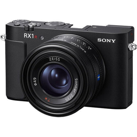 RX1R III compact camera with Zeiss lens, front three-quarter view