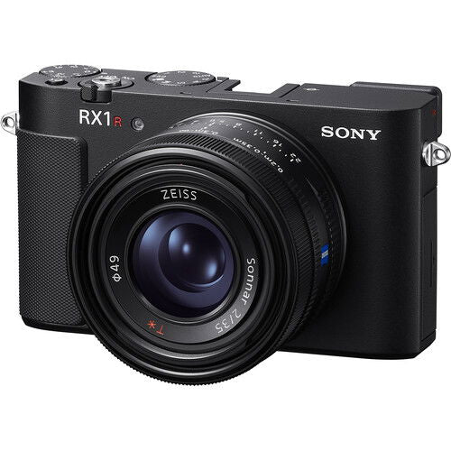 RX1R III compact camera, front view with lens and ZEISS logo, dark body