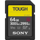Card SDXC Tough Sony negru cu etichetă galbenă 64 GB, UHS-II V90