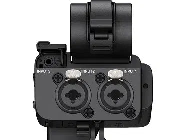 Sony XLR adapter front panel with input jacks and two circular control dials