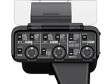 Sony XLR adapter top control panel with labeled inputs and rotary dials