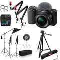 Kit podcast cu cameră Sony, reflectoare, lămpi LED și trepied