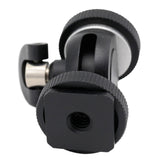 Mini tilt support underside view, black base with visible 1/4 threaded socket
