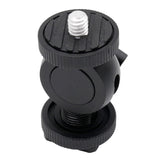 Mini tilt support with 1/4 screw, black knurled knobs and mounting plate