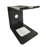 Suport boxe/monitoare de 4" negru, decupaj oval și braț orizontal