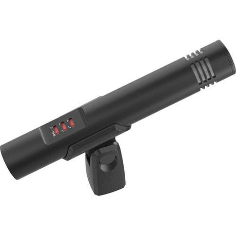 Microfon shotgun Synco CMic-V10 cu comenzi laterale și suport de prindere