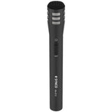 Cardioid handheld microphone front view with foam grille and ON/OFF switch