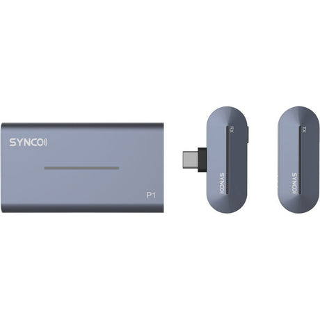 Lavalieră wireless: emițător P1 și două receptoare pentru smartphone/tabletă.