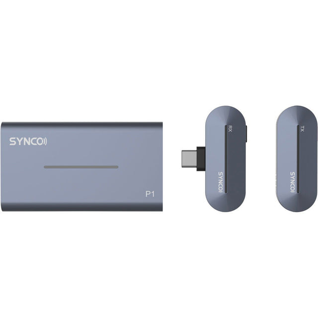 Lavalieră wireless: emițător P1 și două receptoare pentru smartphone/tabletă.