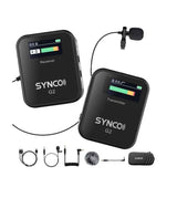 Wireless lavalier mic transmitter and receiver set with windscreen and cables