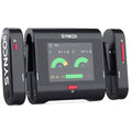Dual wireless lavalier receiver with LCD screen and side antennas, black