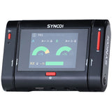 Dual wireless lavalier receiver with LCD menu, red controls, black