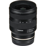 11-20mm F/2.8 ultrawide zoom lens for Sony E, angled front view with visible glass element
