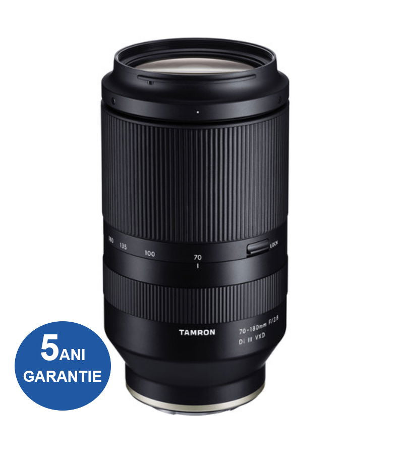 Black 70-180mm camera lens with ribbed grip and zoom ring scale
