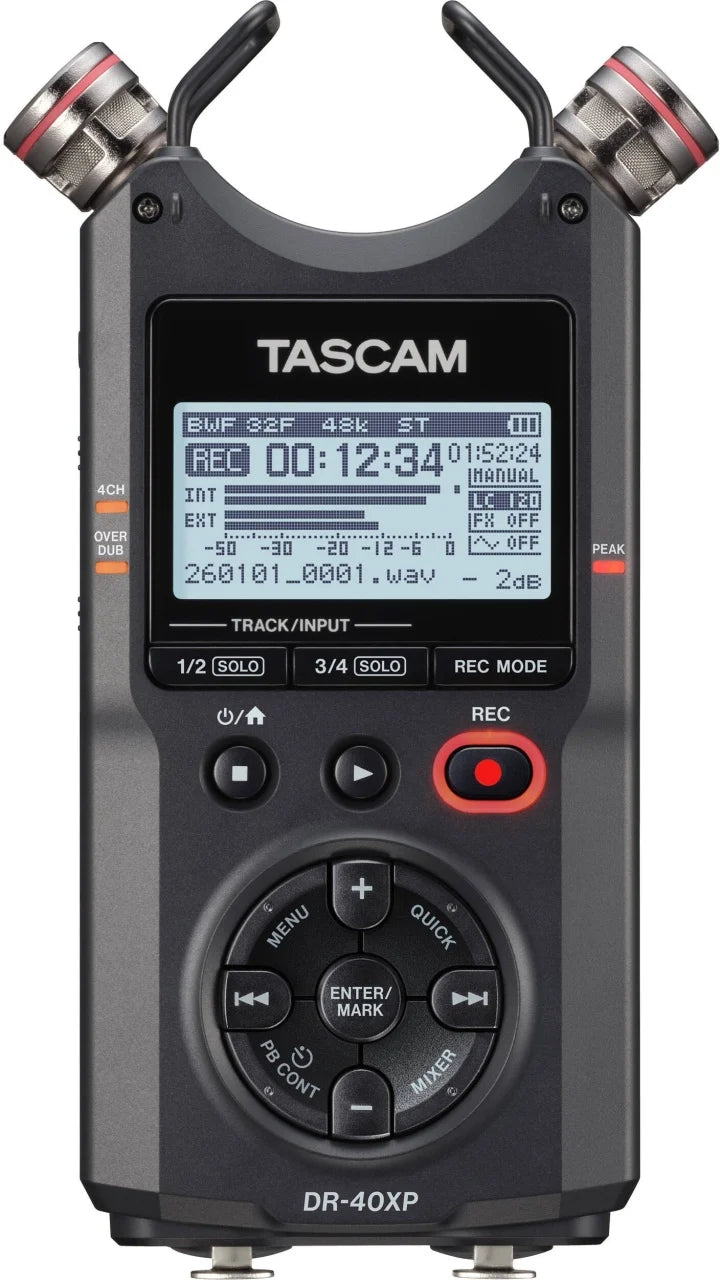Tascam DR-40XP recorder audio portabil, 4 canale, 32-bit float