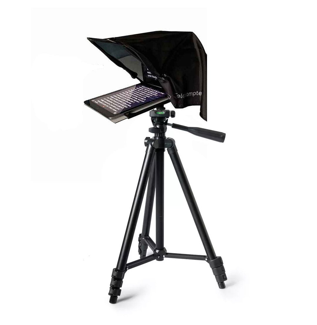 Teleprompter cu capac deschis pe trepied, suport pentru smartphone