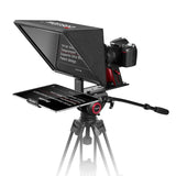 15-inch teleprompter display on tripod mount with beamsplitter frame and clamp