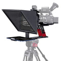 15-inch universal teleprompter with beamsplitter hood and camera mount