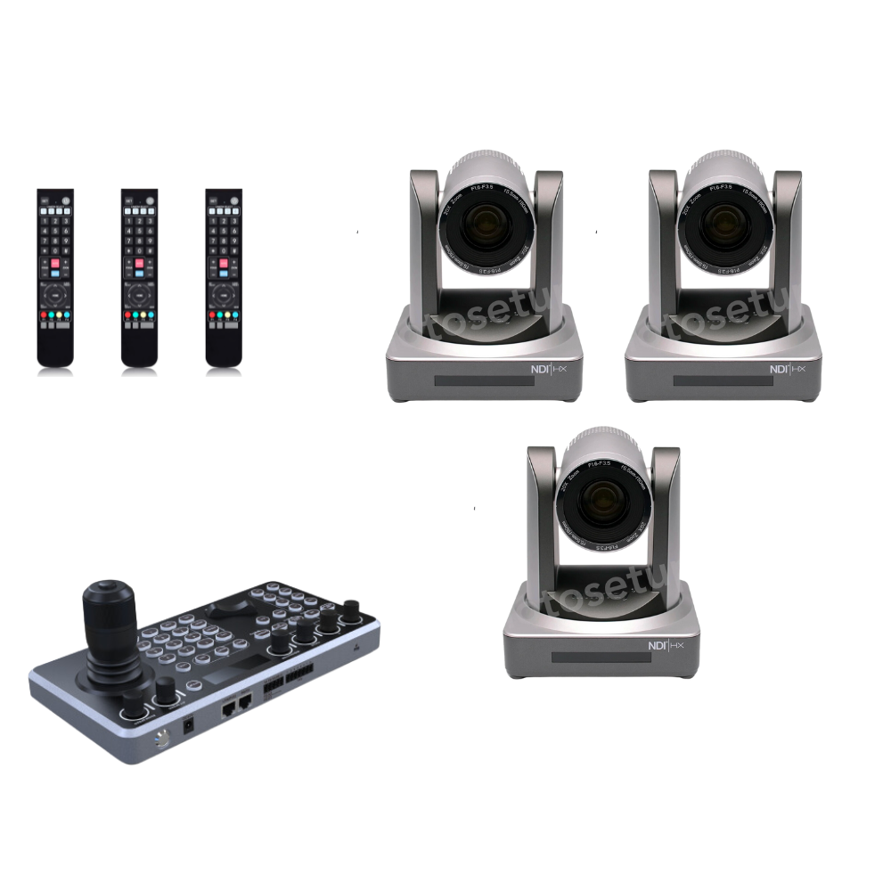 Minrray UV510E7 NDI Camera PTZ Full HD Zoom 20X NDI SDI HDMI set 3 cu controller Cadou - View 1