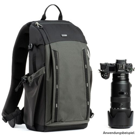 Think Tank MindShift rucsac foto slim 15L, slate black, față cu buzunar vertical cu fermoar