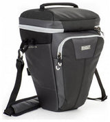 Photo holster bag 50, dark gray with side panel zip pocket and adjustable strap