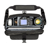 Vision 15 camera bag interior with camera and lens slots, dark olive/gray