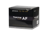 FiRIN 20mm f/2 FE AF lens retail box