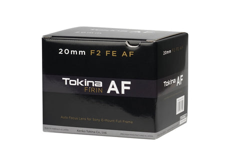 FiRIN 20mm f/2 FE AF lens retail box