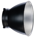 7-inch studio reflector, black housing with silver grid face