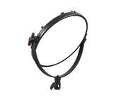 Black bicolor LED ring light with stand, 60W, front view