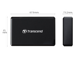 Card reader dimensions: 67.6mm x 45mm x 15.2mm (front and side views)