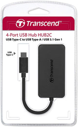 Transcend 4‑Port USB Type‑C hub with USB‑A and USB 3.1 Gen 1 ports