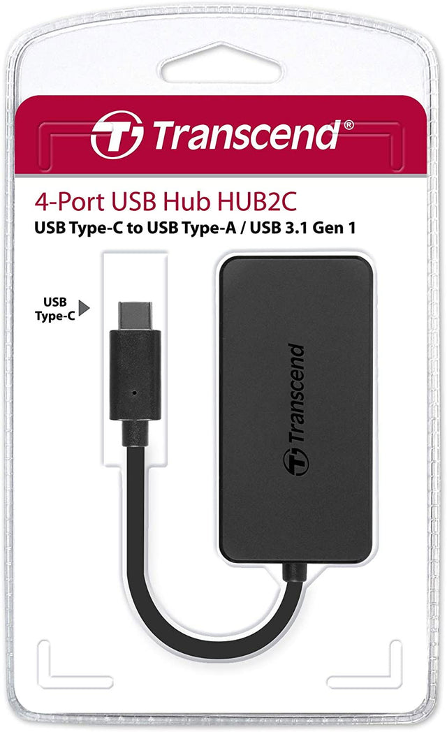 Transcend 4‑Port USB Type‑C hub with USB‑A and USB 3.1 Gen 1 ports