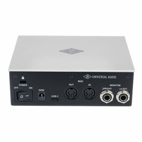 Volt 1 audio interface rear panel with USB-C, MIDI, 48V, power switch, and outputs