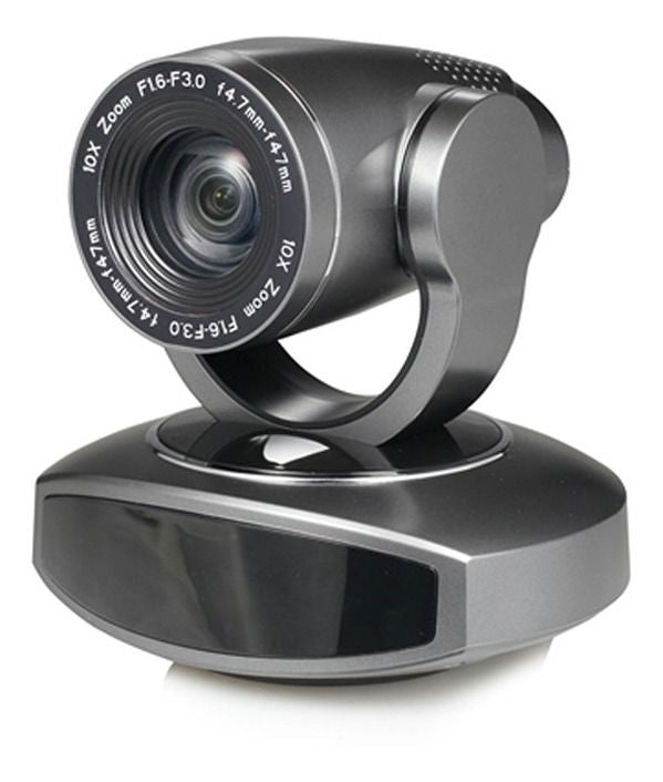 Cameră PTZ Full HD cu obiectiv 10X, prim-plan al lentilei negre